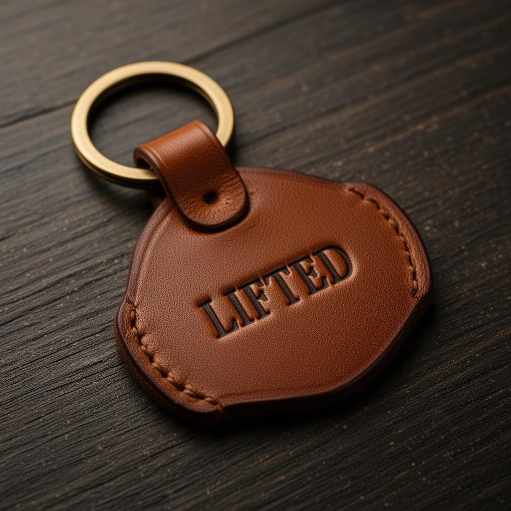 Lifted Leather Keychain