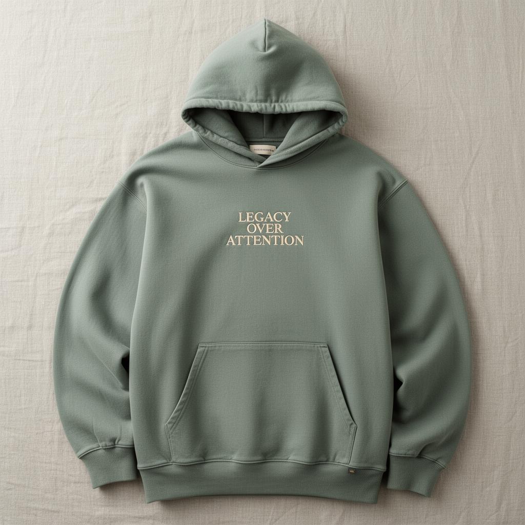 Legacy Over Attention Hoodie in Sage