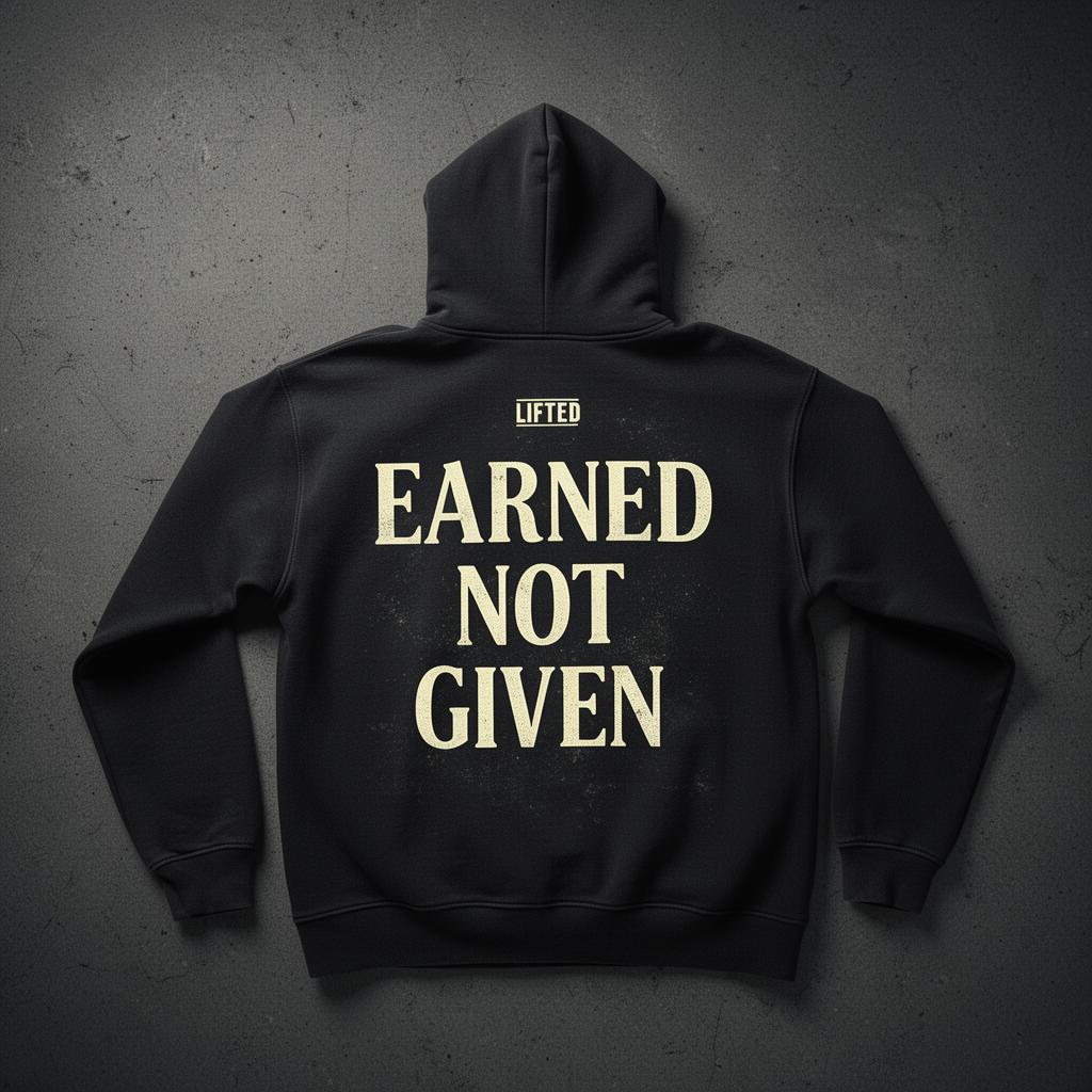 Earned Not Given Hoodie in Washed Black