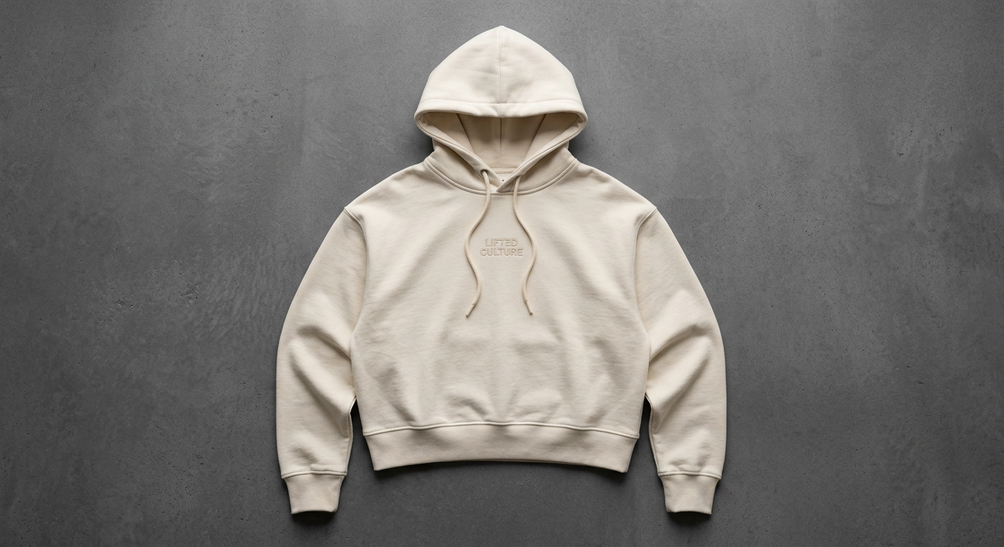 Hoodie Cropped Bone