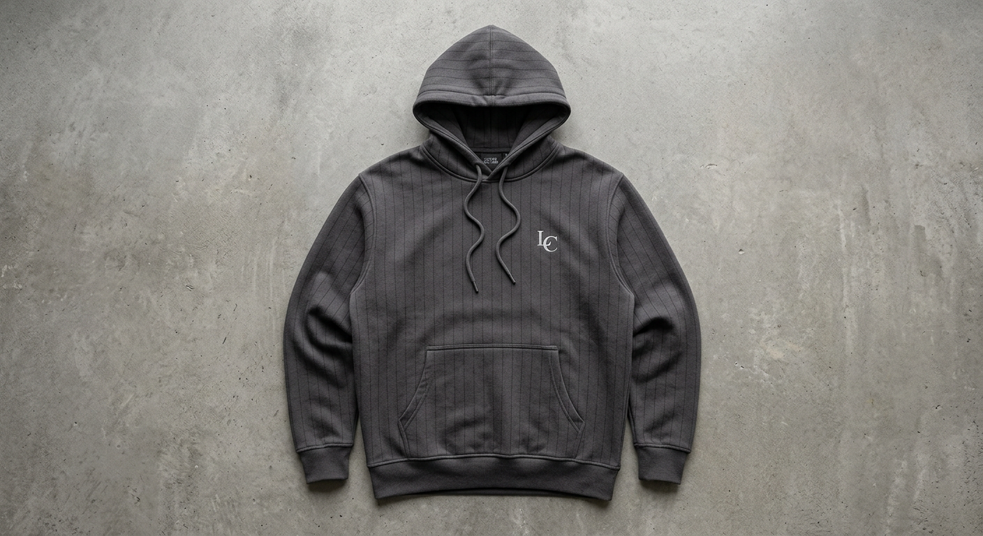 Hoodie Pinstripe Charcoal
