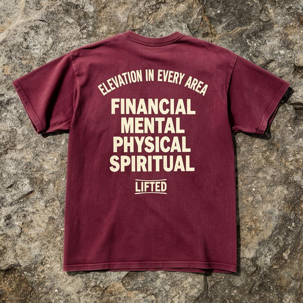Four Pillars Tee in Burgundy